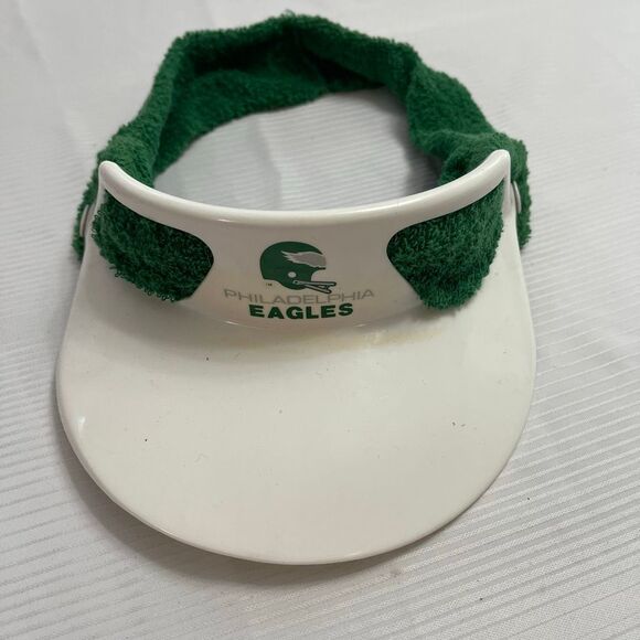 Vintage Philadelphia Eagles Proline Staco Sweatband Terry Cloth Visor Cap USA - Picture 1 of 5